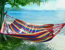 Load image into Gallery viewer, Striped Canvas Hammock — Backyard, Camping & Beach
