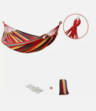 Load image into Gallery viewer, Striped Canvas Hammock — Backyard, Camping & Beach