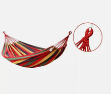 Load image into Gallery viewer, Striped Canvas Hammock — Backyard, Camping & Beach