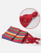 Load image into Gallery viewer, Striped Canvas Hammock — Backyard, Camping &amp; Beach
