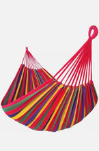 Load image into Gallery viewer, Striped Canvas Hammock — Backyard, Camping &amp; Beach
